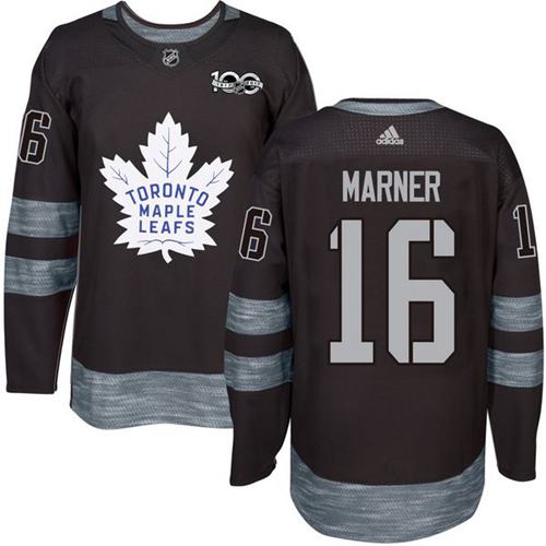 Adidas Maple Leafs #16 Mitchell Marner Black 1917-100th Anniversary Stitched NHL Jersey